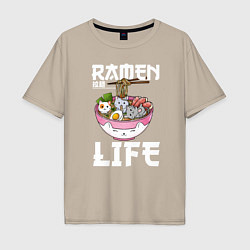 Мужская футболка оверсайз Ramen life