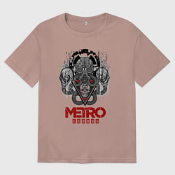 Футболка оверсайз мужская Metro противогаз, цвет: пыльно-розовый
