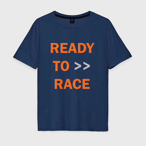 Мужская футболка оверсайз KTM READY TO RACE спина Z / Тёмно-синий – фото 1