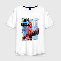 Футболка оверсайз мужская Сан-Франциско, цвет: белый