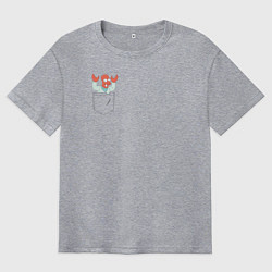 Мужская футболка оверсайз Zoidberg карман