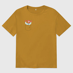 Мужская футболка оверсайз Zoidberg карман