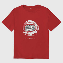 Футболка оверсайз мужская Astro-cat, цвет: красный