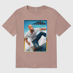 Футболка оверсайз мужская Форсаж, цвет: пыльно-розовый