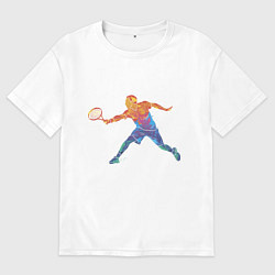 Футболка оверсайз мужская Tennis player - man, цвет: белый