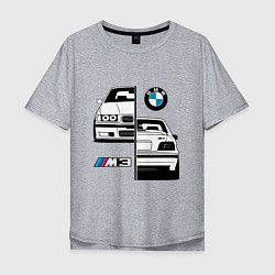 Футболка оверсайз мужская BMW M3 E 36 БМВ М3 E 36, цвет: меланж