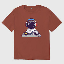 Футболка оверсайз мужская ДИДЖЕЙ DJ Z, цвет: кирпичный