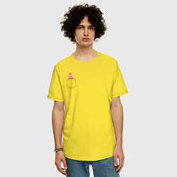 Футболка оверсайз мужская Рагнар в кармане, цвет: желтый — фото 2
