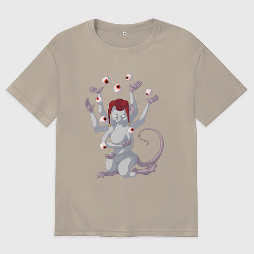 Мужская футболка оверсайз Крысиный шут / Миндальный – фото 1