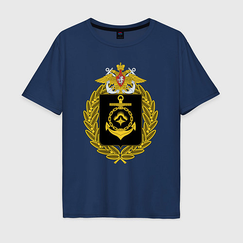 Мужская футболка оверсайз СЕВЕРНЫЙ ФЛОТ ВМФ РОССИИ / Тёмно-синий – фото 1
