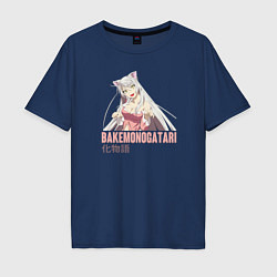 Футболка оверсайз мужская Bakemonogatari, цвет: тёмно-синий