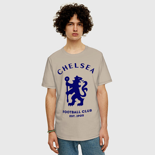 Мужская футболка оверсайз Chelsea Est. 1905 / Миндальный – фото 3