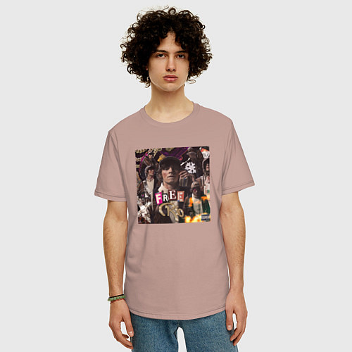 Мужская футболка оверсайз OG BUDA FREERIO / Пыльно-розовый – фото 3