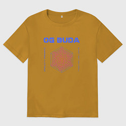 Футболка оверсайз мужская OG BUDA ОПГ СИТИ FREERIO SEXY DRILL, цвет: горчичный