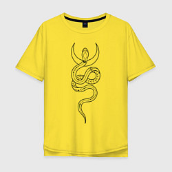 Мужская футболка оверсайз Лунная змея