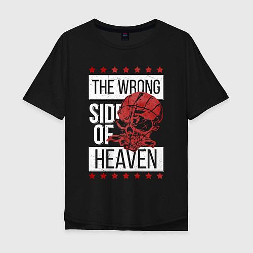 Мужская футболка оверсайз The wrong side of hell / Черный – фото 1