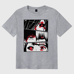 Футболка оверсайз мужская Токийский Гуль, цвет: меланж