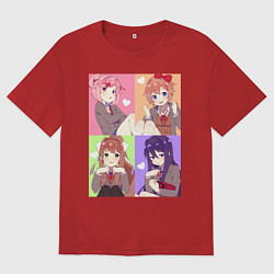 Мужская футболка оверсайз Girls Doki Doki коллаж