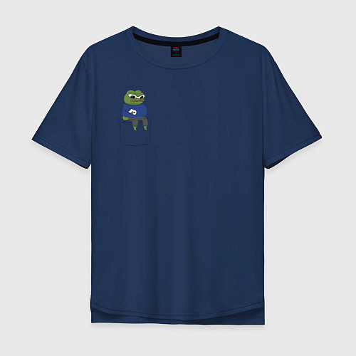 Мужская футболка оверсайз Pepe Thinking room / Тёмно-синий – фото 1