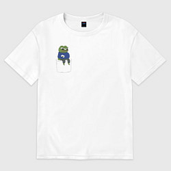 Футболка оверсайз мужская Pepe Thinking room, цвет: белый