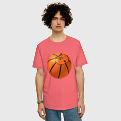 Футболка оверсайз мужская Basketball Wu-Tang, цвет: коралловый — фото 2