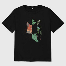 Футболка оверсайз мужская Geometry Fox, цвет: черный