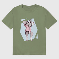 Мужская футболка оверсайз Собака Фурри Furry