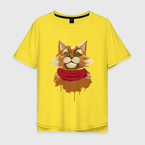 Мужская футболка оверсайз Рыжий Кот / Желтый – фото 1