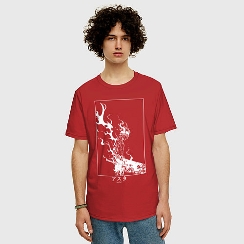 Мужская футболка оверсайз Черный Аста Чёрный клевер / Красный – фото 3