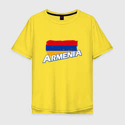 Футболка оверсайз мужская Armenia Flag, цвет: желтый