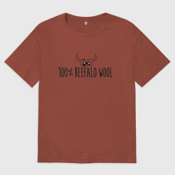 Футболка оверсайз мужская Стопроцентная шесть бифало, цвет: кирпичный