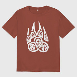 Мужская футболка оверсайз Символ Велеса Медвежья лапа