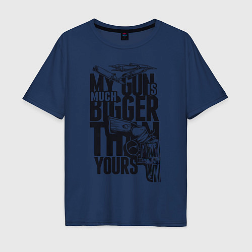Мужская футболка оверсайз MU GUN / Тёмно-синий – фото 1
