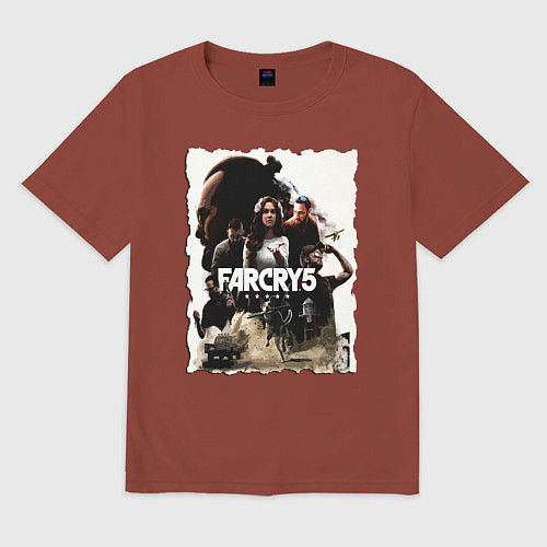 Мужская футболка оверсайз FARCRY GAME / Кирпичный – фото 1