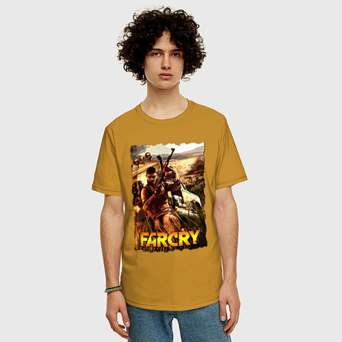 Мужская футболка оверсайз FARCRY Fortune’s / Горчичный – фото 3