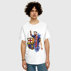 Футболка оверсайз мужская Lionel Messi Barcelona Argentina!, цвет: белый — фото 2
