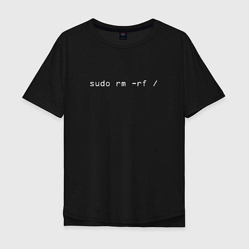 Мужская футболка оверсайз Sudo / Черный – фото 1