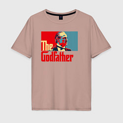 Футболка оверсайз мужская Godfather logo, цвет: пыльно-розовый