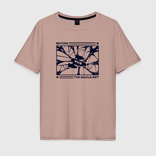 Мужская футболка оверсайз Любовь смерть и роботы За Разломом Орла / Пыльно-розовый – фото 1