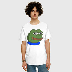 Футболка оверсайз мужская Лягушонок Пепе, цвет: белый — фото 2