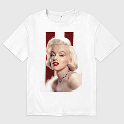 Футболка оверсайз мужская Мерелин Монро, цвет: белый