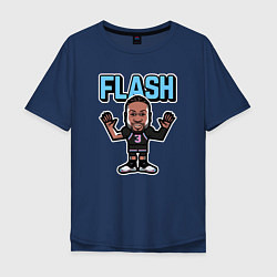 Футболка оверсайз мужская Wade - Flash, цвет: тёмно-синий