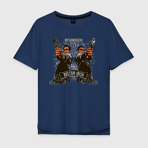 Мужская футболка оверсайз Святые из Бундока / Тёмно-синий – фото 1