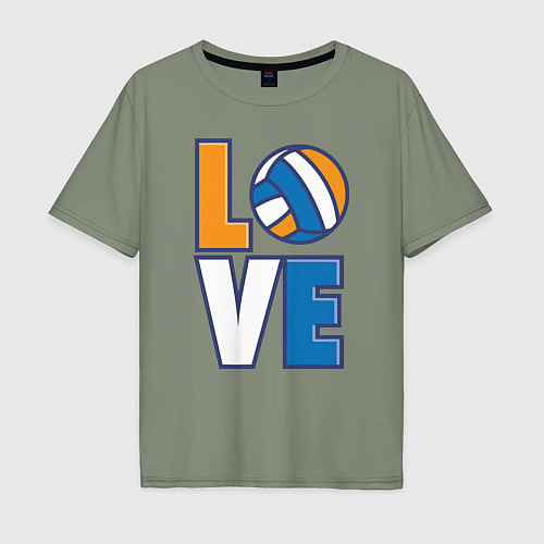 Мужская футболка оверсайз Love Volleyball / Авокадо – фото 1