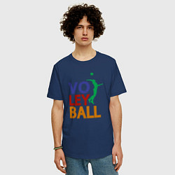 Футболка оверсайз мужская Game Volleyball, цвет: тёмно-синий — фото 2