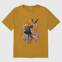 Футболка оверсайз мужская Дилюк в деле, цвет: горчичный