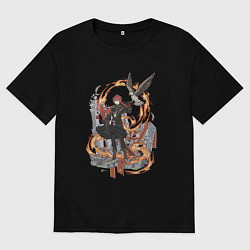 Футболка оверсайз мужская Дилюк в деле, цвет: черный