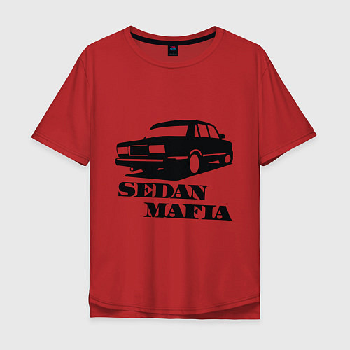 Мужская футболка оверсайз SEDAN MAFIA / Красный – фото 1