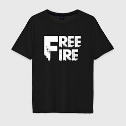 Футболка оверсайз мужская FREEFIRE FF WHITE LOGO Z, цвет: черный