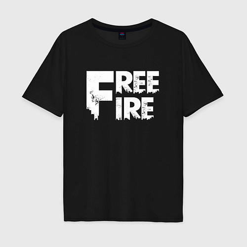 Мужская футболка оверсайз FREEFIRE FF WHITE LOGO Z / Черный – фото 1